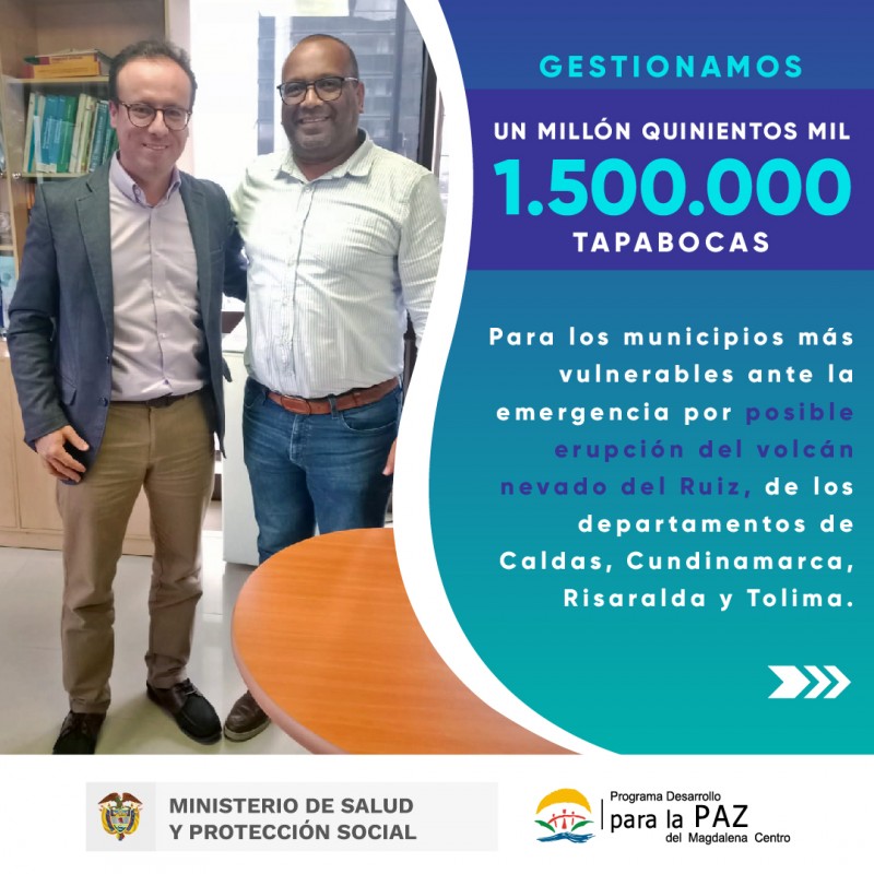 1.500.000 tapabocas para Caldas, Cundinamarca, Risaralda y Tolima